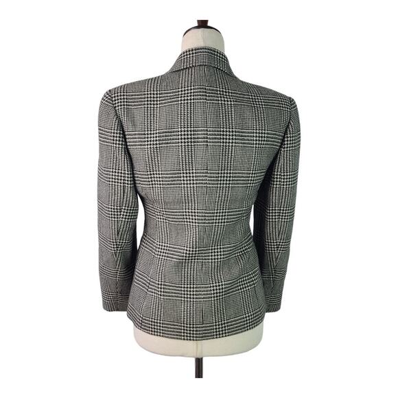 Talbots Black Cream Houndstooth Wool Double Breasted Blazer Jacket 2 P - Picture 3 of 5